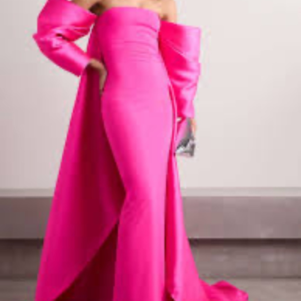 Solace London Pink Off-Shoulder Wedding Dress - Picture 3 of 8